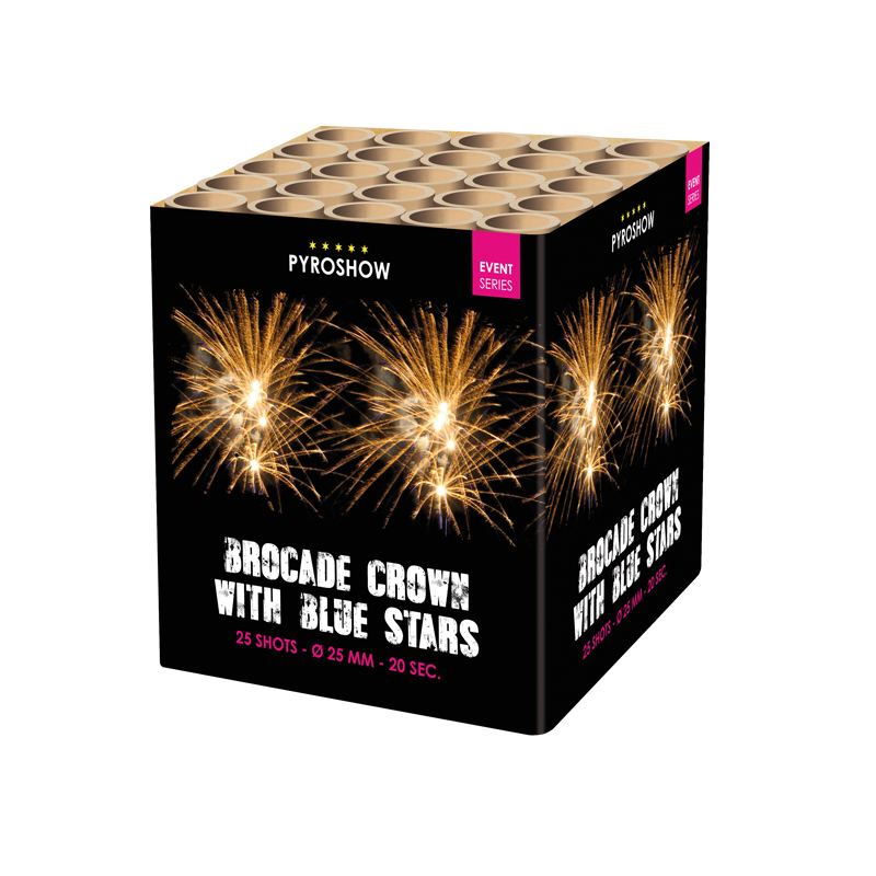 Brocade Crown w. Blue Stars & Tail